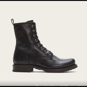 Frye Veronica 76272 black leather combat boots 9.5